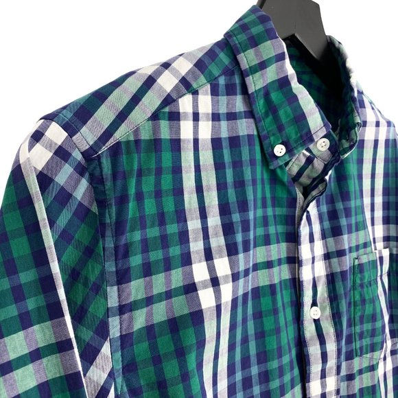 J.CREW RE-IMAGINED Indigo Plaid Tartan Long Sleeve Shirt - Picture 8 of 15
